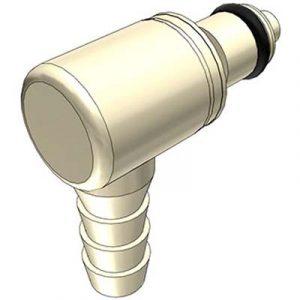 Embout Polypropylène - DN 3.2 - à Clapet - Coudé - Cannelé pour tube 6.4mm Int - Bag 25 -