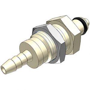 Embout Polypropylène - DN 3.2 - Clapet Traversée de Cloison Cannelé pour tube 3.2 Int - Bag 25