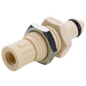 Embout Polypropylène - DN 3.2 - Clapet Traversée de Cloison.Taraudé 1/4 - 28UNF - Bag 25 -
