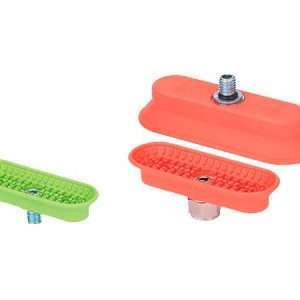 Ventouse Plate Oblongue 143X76 En Nitrile Vert 45 Shore - Taraudé 3/8"