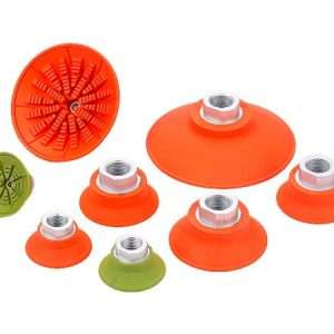 Ventouse Plate - Ø82 En Nitrile Orange 60 Shore Avec Insert Fileté 1/4"