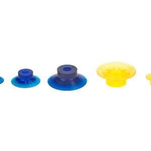 Ventouse Plate - Ø81.5 - Polyuréthane Jaune 40 Shore - Fileté 3/8"